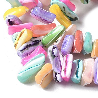 Dyed Natural Trochus Shell Beads Strands SSHEL-C013-09G-1