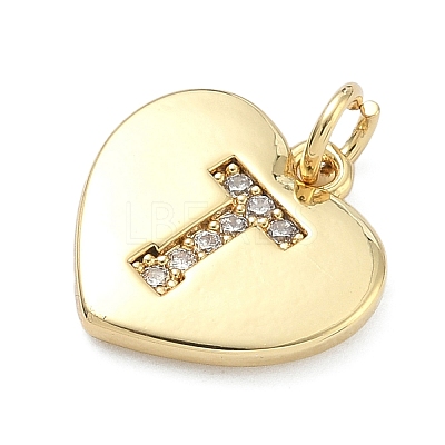 Brass Micro Pave Clear Cubic Zirconia Pendants KK-D229-01G-20-1