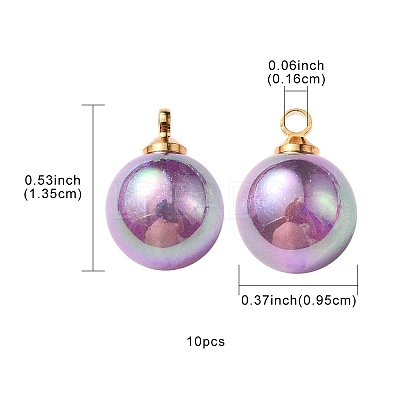 10Pcs UV Plating Acrylic Pendants FIND-YW0002-05A-1