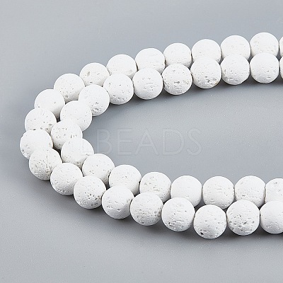 Synthetic Lava Rock Beads Strands X-G-S247-8mm-08-1-1