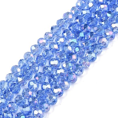 Electroplate Glass Beads Strands EGLA-A044-T4mm-B14-1