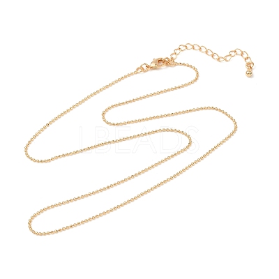1MM Brass Ball Chain Necklaces for Women NJEW-Q351-01G-1
