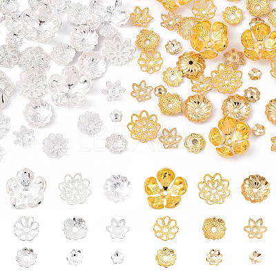 100Pcs 20 Styles Brass Bead Caps KK-YW0004-01-1