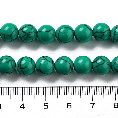 Synthetical Turquoise Gemstone Round Bead Strands TURQ-R035-8mm-02-1