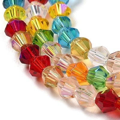 Transparent Electroplate Glass Beads Strands EGLA-A039-T4mm-L29-1