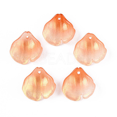Transparent Glass Petal Pendants GLAA-T030-05A-1