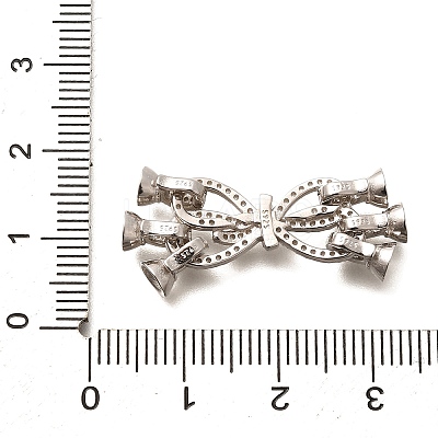 925 Sterling Silver Micro Pave Clear Cubic Zirconia Fold Over Clasps STER-B006-09P-1