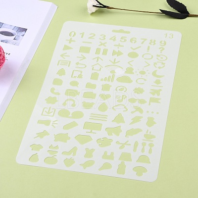 Plastic Reusable Drawing Painting Stencils Templates DIY-F018-B13-1