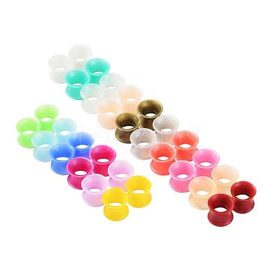 32Pcs 16 Colors Silicone Thin Ear Gauges Flesh Tunnels Plugs FIND-YW0001-16B-1