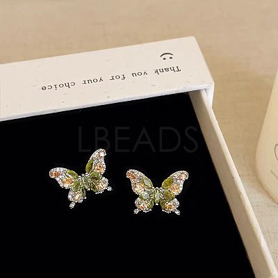 Alloy Rhinestone Stud Earrings for Women WGFE4A9-01-1