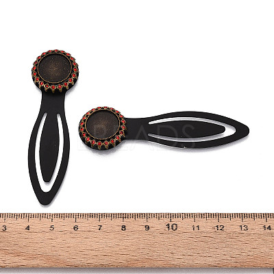 Alloy & Iron Bookmark Cabochon Settings PALLOY-N184-02AB-1