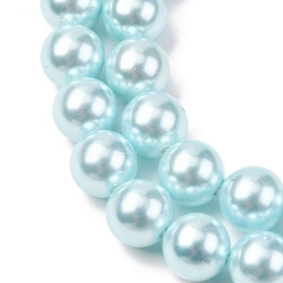 Electroplated Shell Pearl Beads Strands BSHE-G041-8mm-03-1