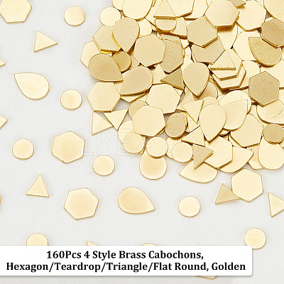 160Pcs 4 Style Brass Cabochons KK-OC0001-39-1
