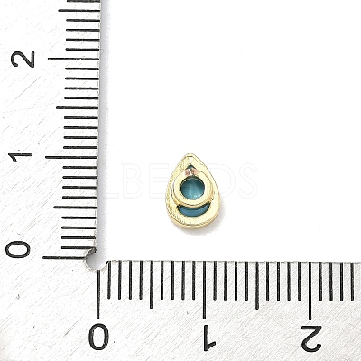 Teardrop Brass Micro Pave Cubic Zirconia Cabochons KK-P345-13G-B08-1