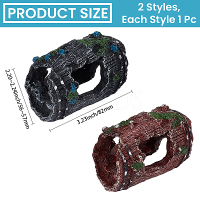 2Pcs 2 Colors Resin Stump Display Decorations DJEW-GF0001-87-1