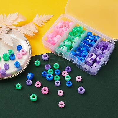 8 Style Acrylic European Beads MACR-YW0001-59A-1