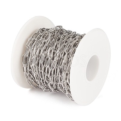 Tarnish Resistant 304 Stainless Steel Paperclip Chains CHS-F010-01D-P-1