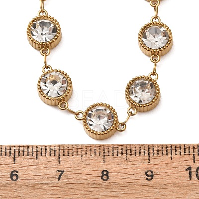 304 Stainless Steel Glass Link Chain Necklaces SA-CBA725A-25B-G-1