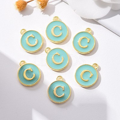 Golden Plated Alloy Enamel Charms ENAM-S118-05C-1