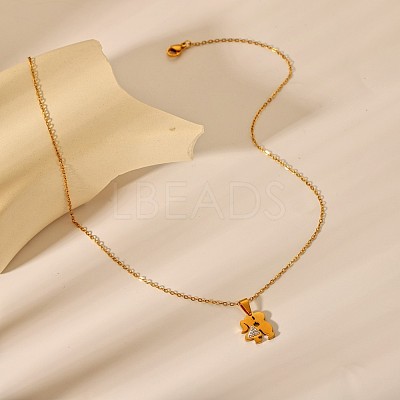 304 Stainless Steel Crystal Rhinestone Pendant Necklaces FS-WG5BCFA-02-1