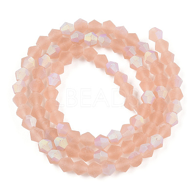 Imitate Austrian Crystal Bicone Frosted Glass Beads Strands EGLA-A039-T4mm-MB12-1