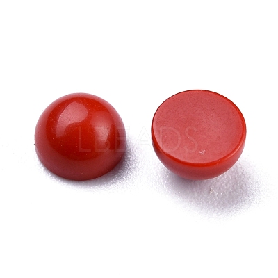Synthetic Coral Cabochons G-P393-R65-4MM-1