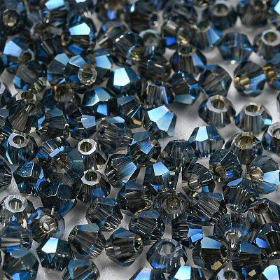 Full Rainbow Plated Transparent Electroplate Glass Beads EGLA-M030-02A-FR02-1