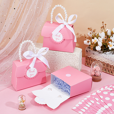 Rectangle Paper Gift Bags with Hole Imitation Pearl Handle CON-WH0110-019A-1