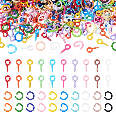 400Pcs Alloy Screw Eye Pin Peg Bails FIND-TA0007-89-1