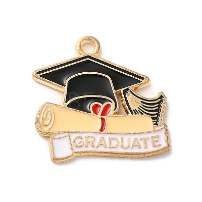 Graduation Season Alloy Enamel Pendants ENAM-R147-08C-G-1