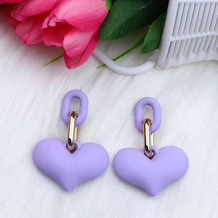 Heart Acrylic Dangle Stud Earrings FS-WG6C9EC-12-1