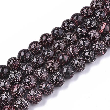 Natural Fire Crackle Agate Beads Strands G-T125-22D-1