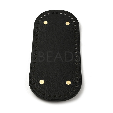 Oval PU Leather Knitting Crochet Bags Nail Bottom Shaper Pad PURS-WH0001-62D-1