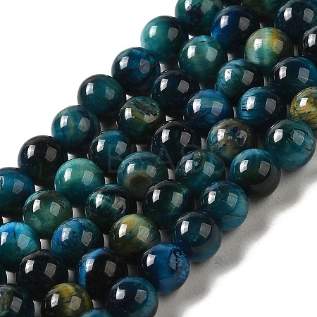 Grade AB+ Dyed Natural Tiger Eye Beads Strands X-G-G102-A02-02-1
