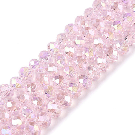 Electroplate Glass Beads Strands X-EGLA-A044-T6mm-B10-1