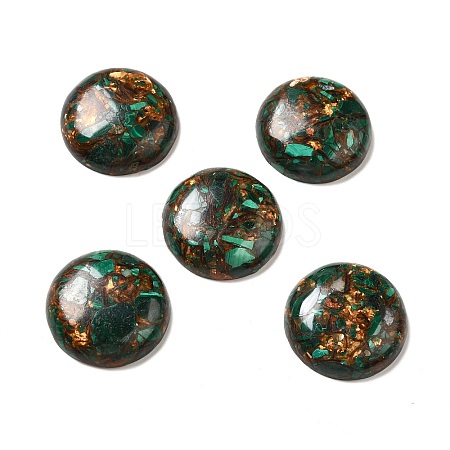 Assembled Synthetic Bronzite and Malachite Cabochons G-I339-08C-1