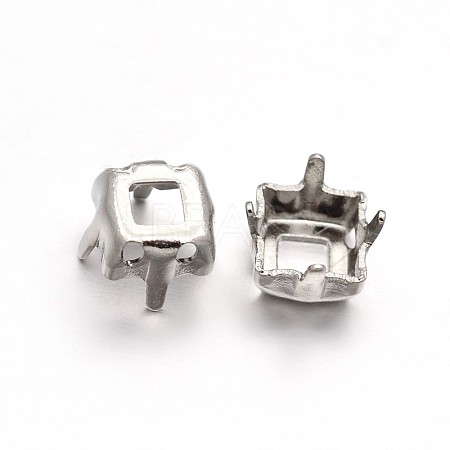 Square Brass Sew on Prong Settings X-KK-N0084-A07-8x8-1