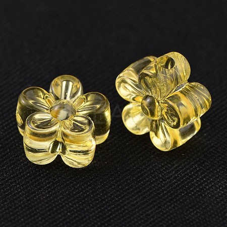 Flower Transparent Acrylic Beads X-PL779-4-1