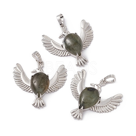 Natural Labradorite Pendants G-P484-05P-06-1