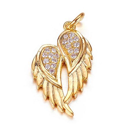 Brass Micro Pave Cubic Zirconia Pendants ZIRC-P060-23G-1