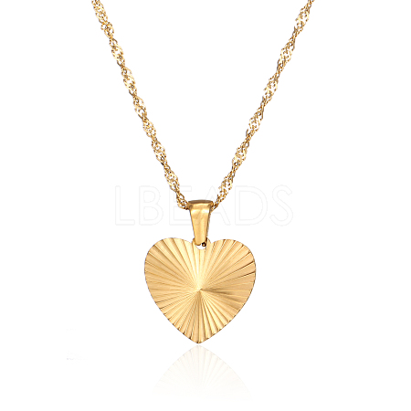 Stainless Steel Heart Pendant Necklaces for Women RH2870-1-1