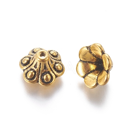 Tibetan Style Bell Filigree Bead Caps TIBE-A23845-AG-LF-1