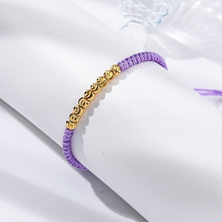 Polyester Cord Braided Bead Bracelets for Women BJEW-L698-01G-04-1