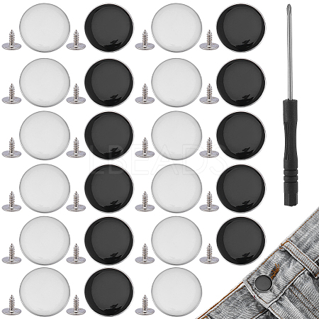 40Sets 2 Colors Alloy Enamel Buttons BUTT-GF0004-28-1
