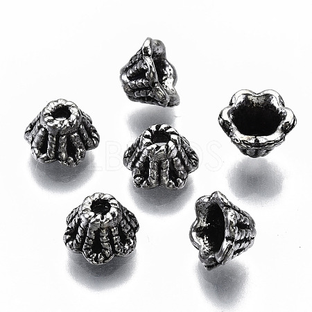 Tibetan Style Alloy Bead Caps TIBEP-S319-120AS-RS-1