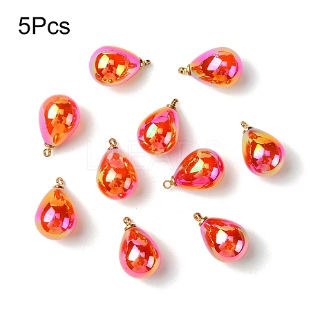 5Pcs UV Plating Acrylic Pendants FIND-YW0007-41E-1