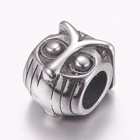 304 Stainless Steel European Beads STAS-P173-007AS-1