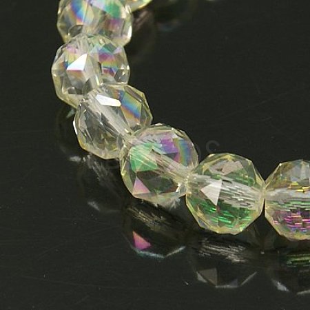 Electroplate Glass Beads Strands EGLA-J015-8mm-04-1