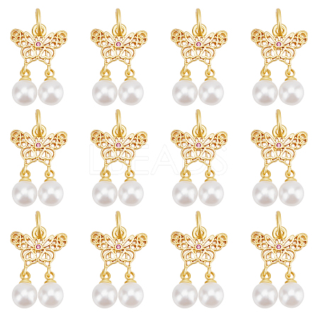 Beebeecraft 20Pcs ABS Plastic Imitation Pearl Pendants KK-BBC0003-70-1