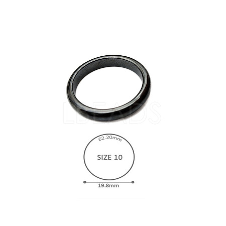 Synthetic Hematite Plain Band Rings BK4832-19-1